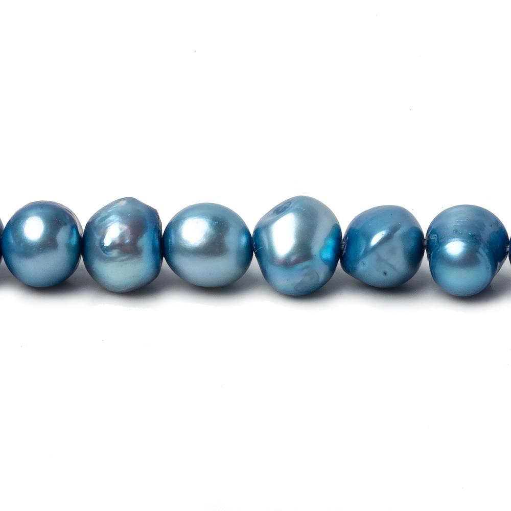 Royal Blue Ringed Baroque Freshwater Pearl 54 pieces - The Bead Traders