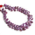 Ruby Faceted Pear Beads 7.5 inch 65 pieces - The Bead Traders