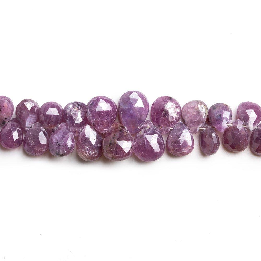 Ruby Faceted Pear Beads 7.5 inch 65 pieces - The Bead Traders