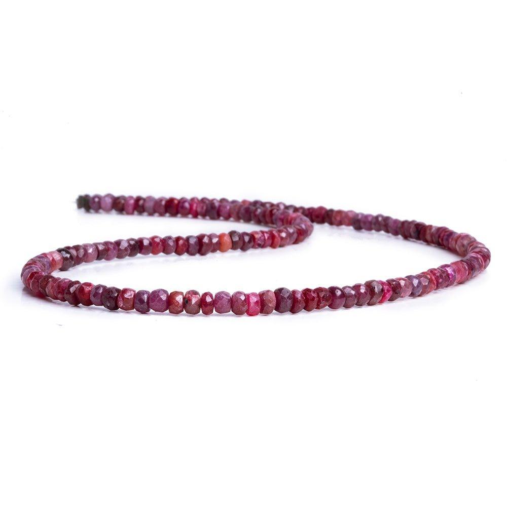 Ruby Faceted Rondelle Beads 13 inch 130 pieces - The Bead Traders