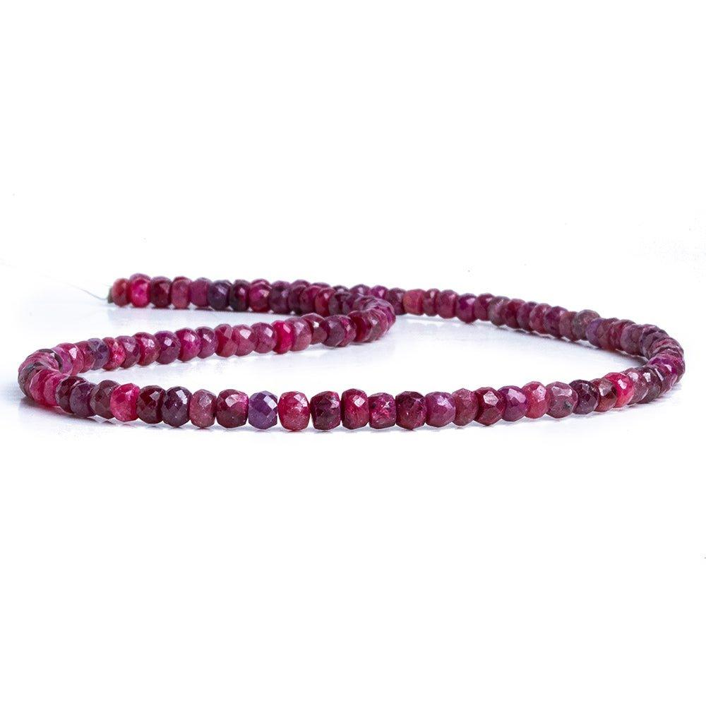 Ruby Faceted Rondelle Beads 14 inch 115 pieces - The Bead Traders