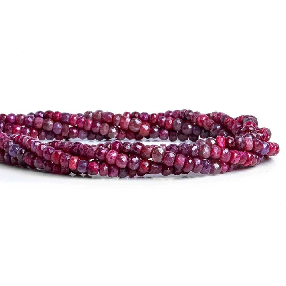 Ruby Faceted Rondelle Beads 14 inch 115 pieces - The Bead Traders