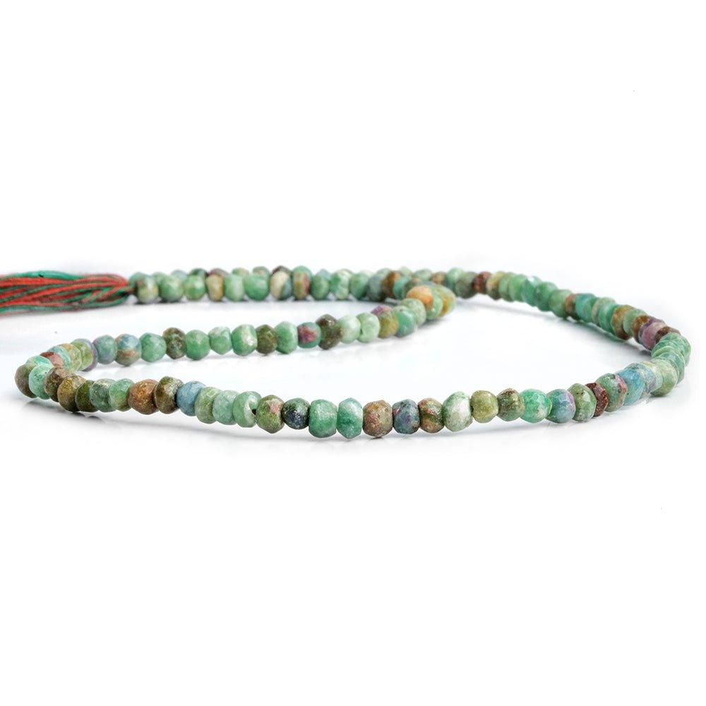 Ruby in Fuschite Hand Faceted Rondelle Beads 12 inch 120 pieces - The Bead Traders