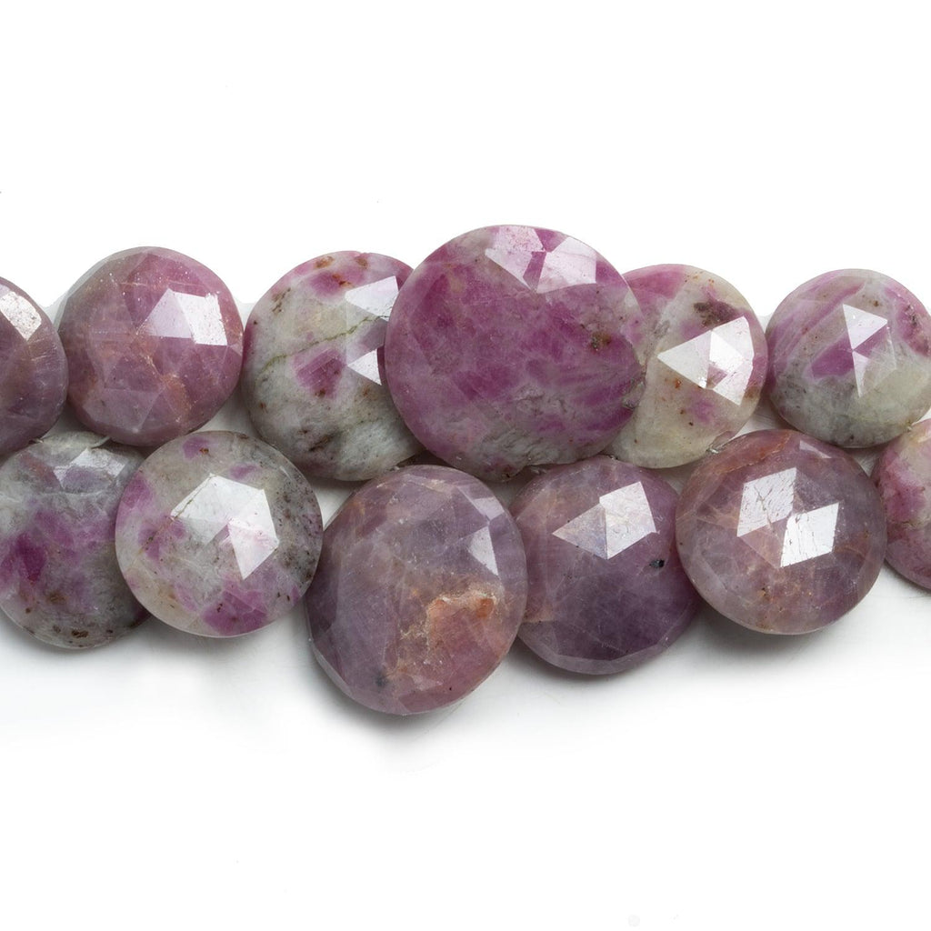 Ruby in Marble Faceted Coins 7.5 inch 29 pieces - The Bead Traders