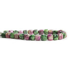 Ruby in Zoisite Faceted Cube Beads 8 inch 25 pieces - The Bead Traders
