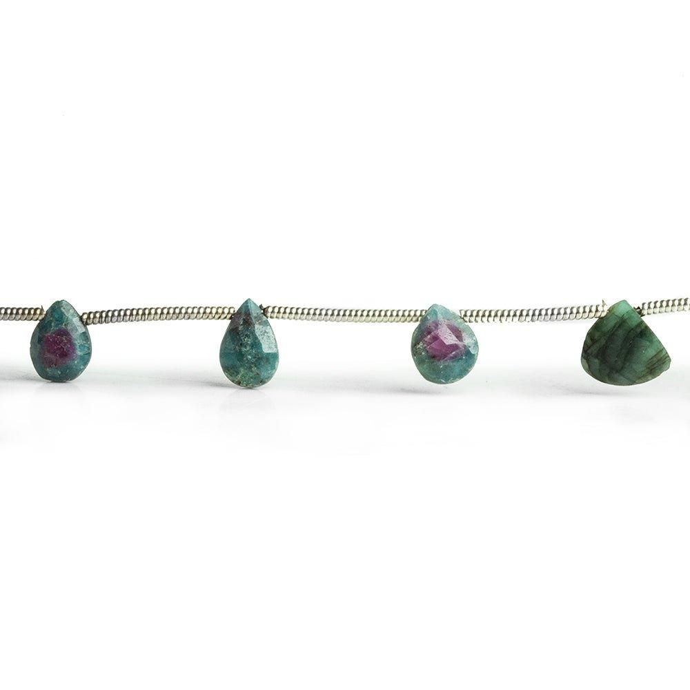 Ruby in Zoisite Faceted Pears & Hearts 7 inch 12 pieces - The Bead Traders