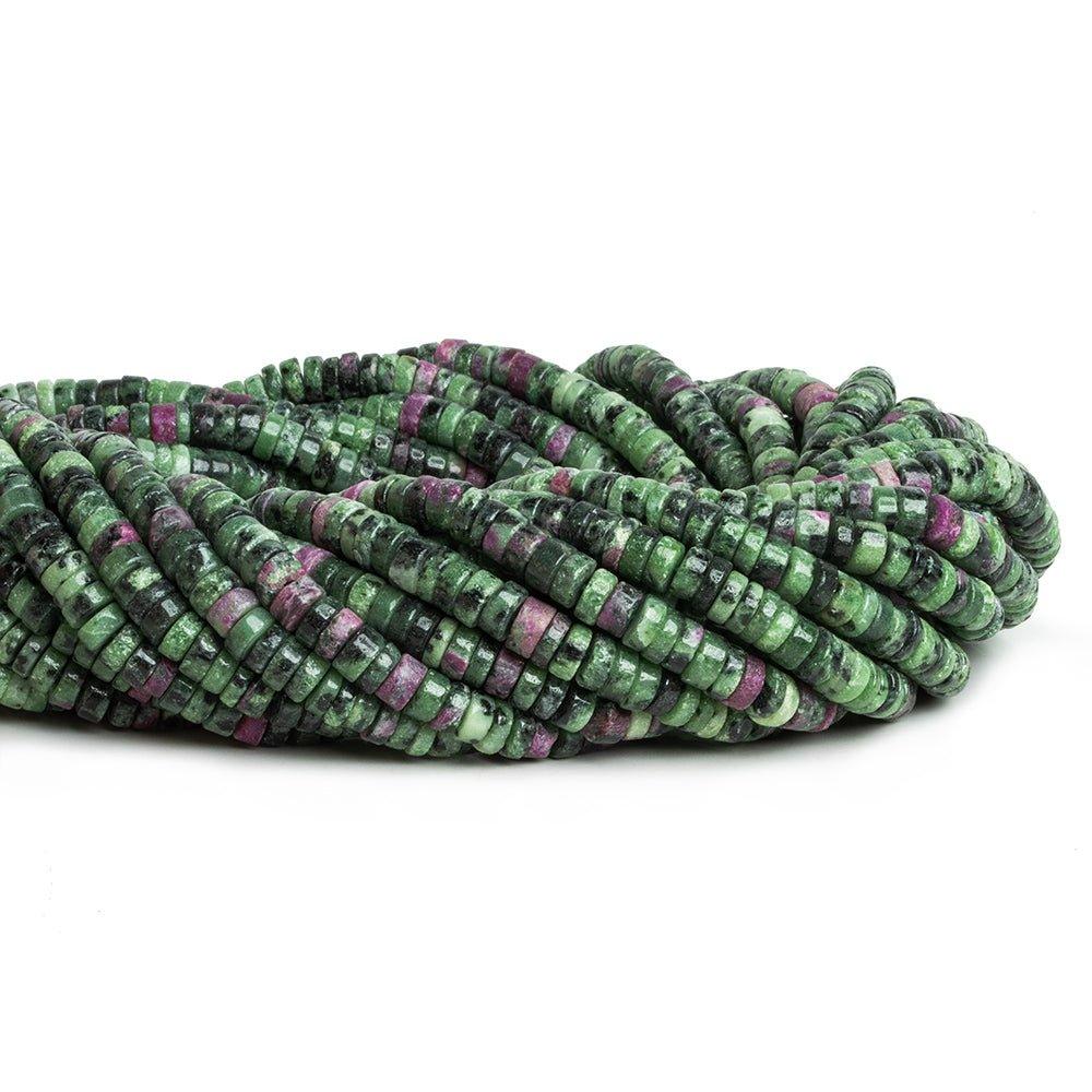 Ruby in Zoisite Plain Heishi Beads 16 inch 140 pieces - The Bead Traders