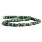 Ruby in Zoisite Plain Heishi Beads 16 inch 140 pieces - The Bead Traders