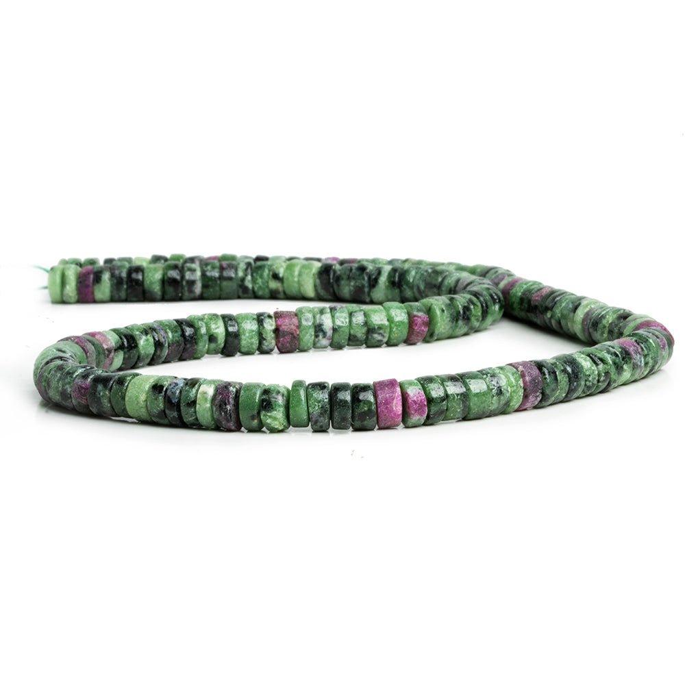 Ruby in Zoisite Plain Heishi Beads 16 inch 140 pieces - The Bead Traders