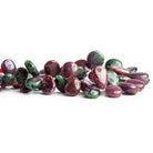 Ruby in Zoisite Plain Pear Beads 8 inch 48 pieces - The Bead Traders