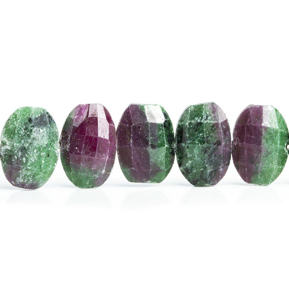 Ruby in Zoisite Side Drilled Faceted Cushion Beads 5.5 inch 15 pieces - The Bead Traders