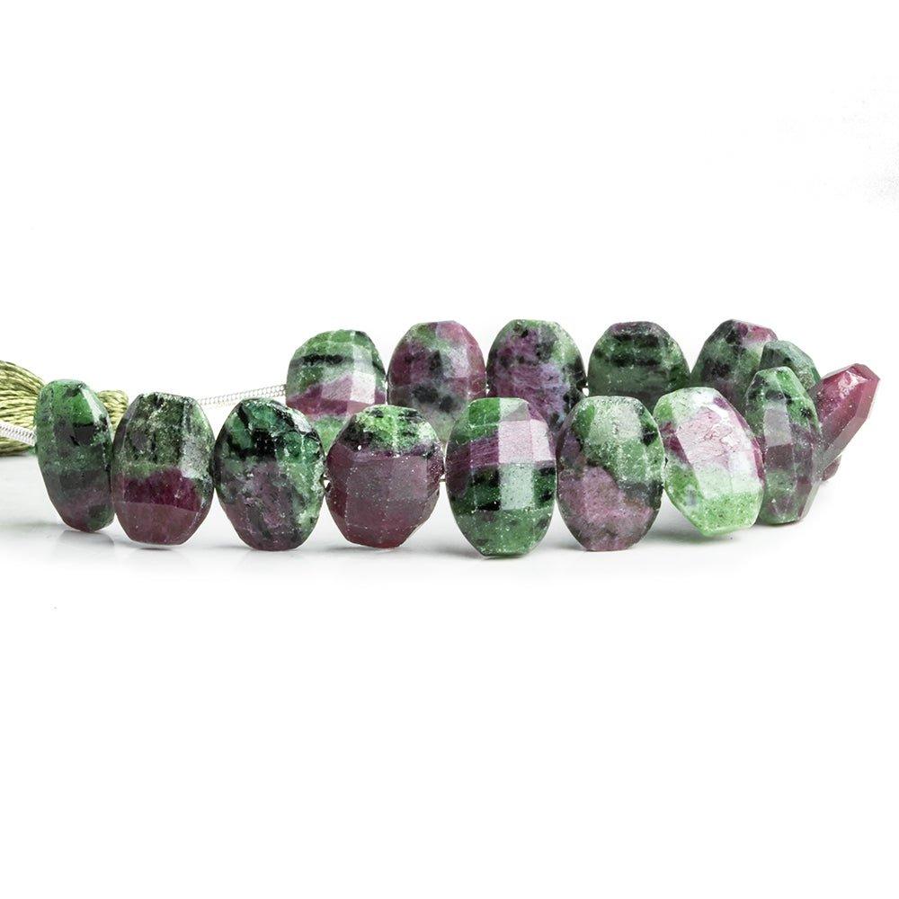 Ruby in Zoisite Side Drilled Faceted Cushion Beads 5.5 inch 15 pieces - The Bead Traders