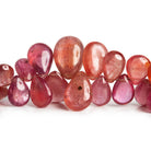 Ruby Plain Pears 8 inch 65 beads - The Bead Traders