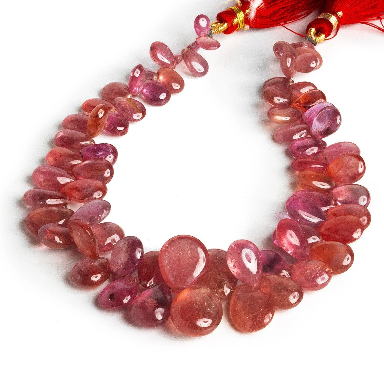 Ruby Plain Pears 8 inch 65 beads - The Bead Traders
