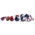 Ruby & Sapphire Faceted Heart Beads 8 inch 13 pieces - The Bead Traders