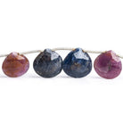 Ruby & Sapphire Faceted Heart Beads 8 inch 13 pieces - The Bead Traders