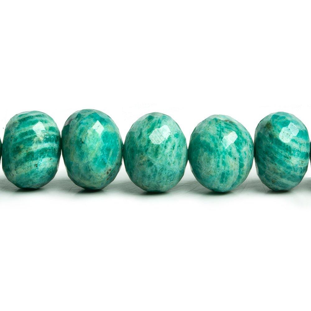 Russian Amazonite Faceted Rondelle Beads 16 inch 49 pieces - The Bead Traders