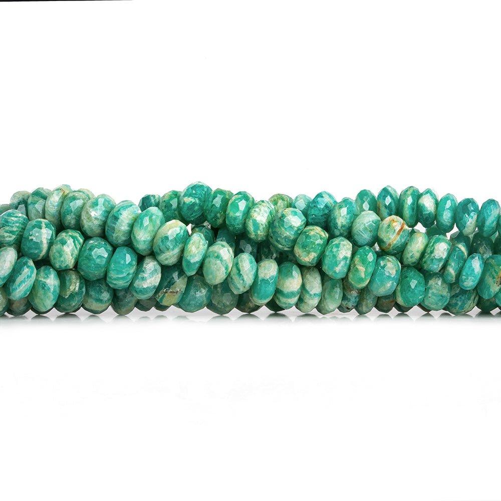 Russian Amazonite Faceted Rondelle Beads 6 inch 40 pieces - The Bead Traders