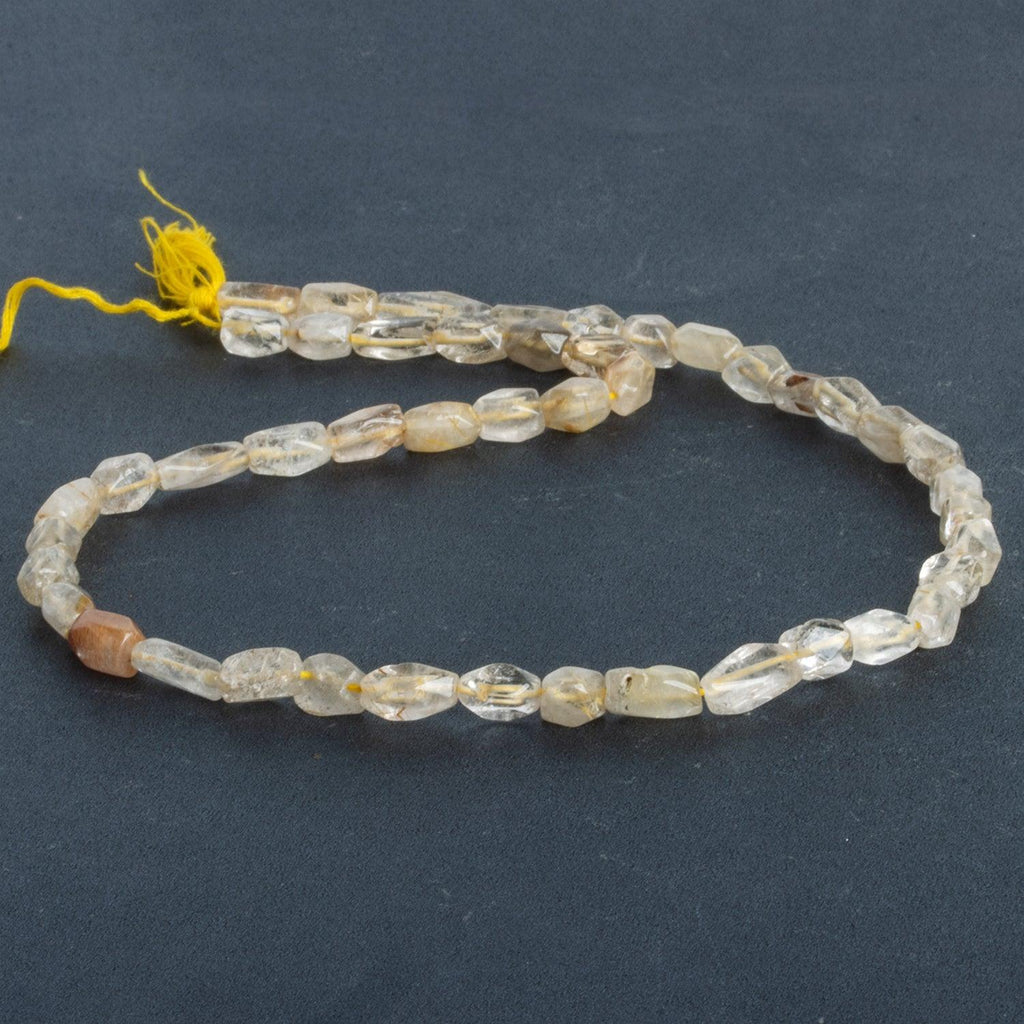 Rutilated Quartz Cornerless Rectangles 15 inch 40 beads - The Bead Traders