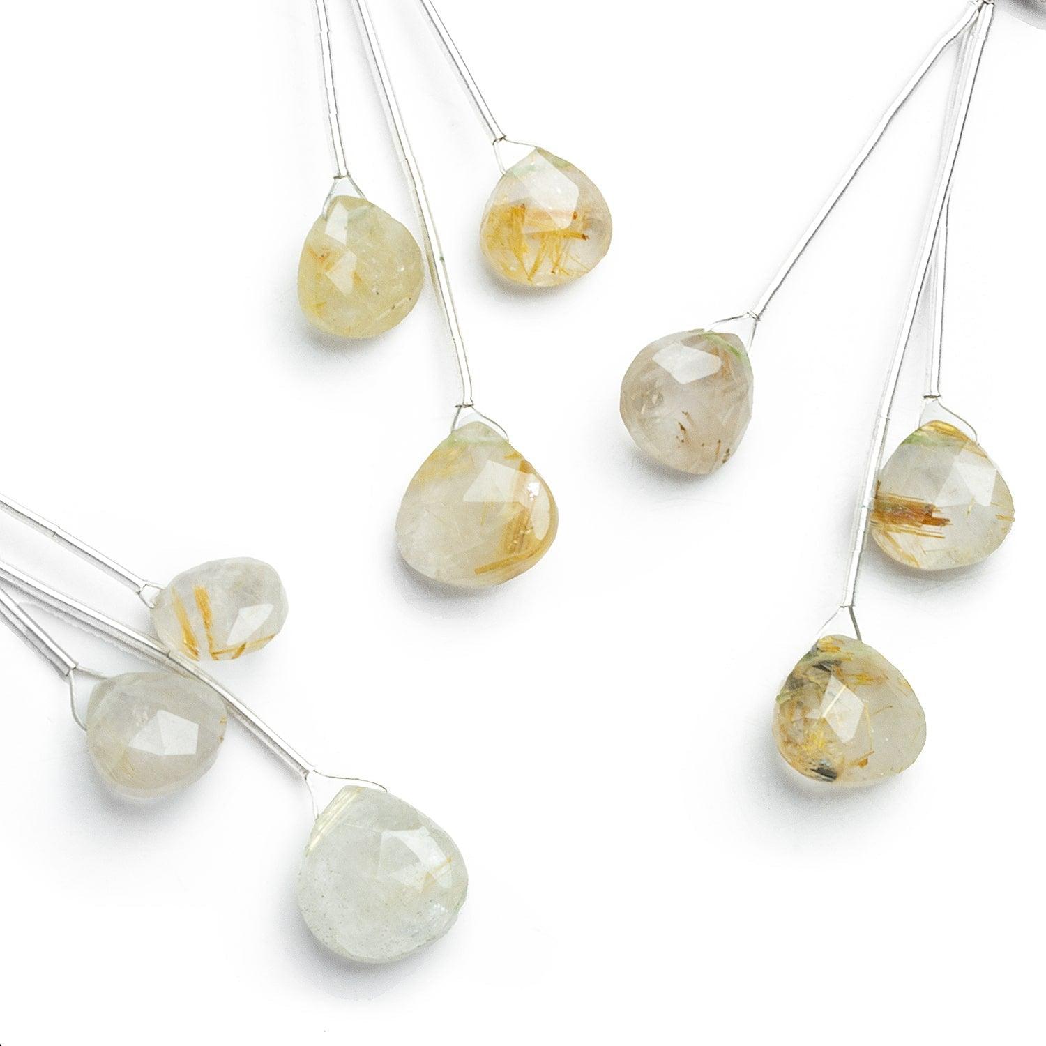 Rutilated Quartz Faceted Heart Focal Beads 3 Pieces - The Bead Traders