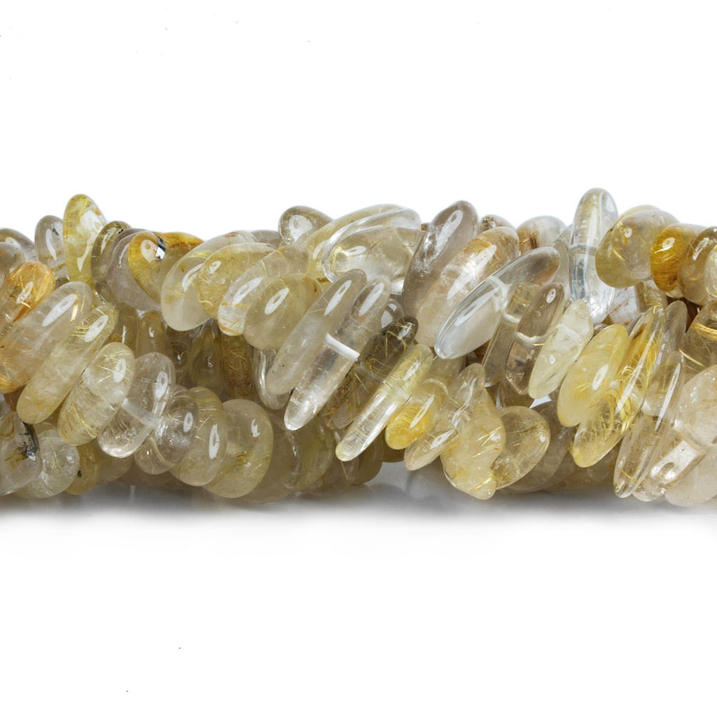 Rutilated Quartz Long Chips 7.5 inch 55 beads (Large) - The Bead Traders