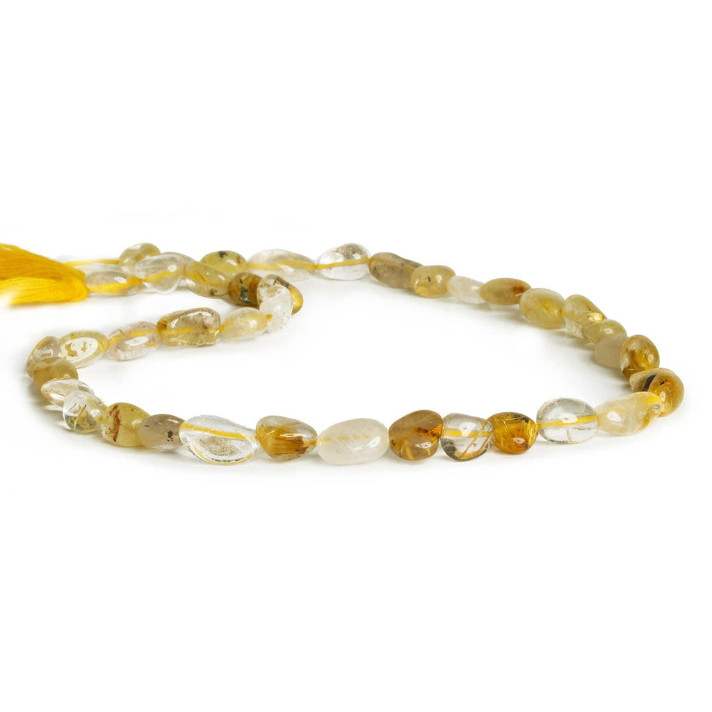 Rutilated Quartz Plain Nuggets 12 inch 40 beads - The Bead Traders