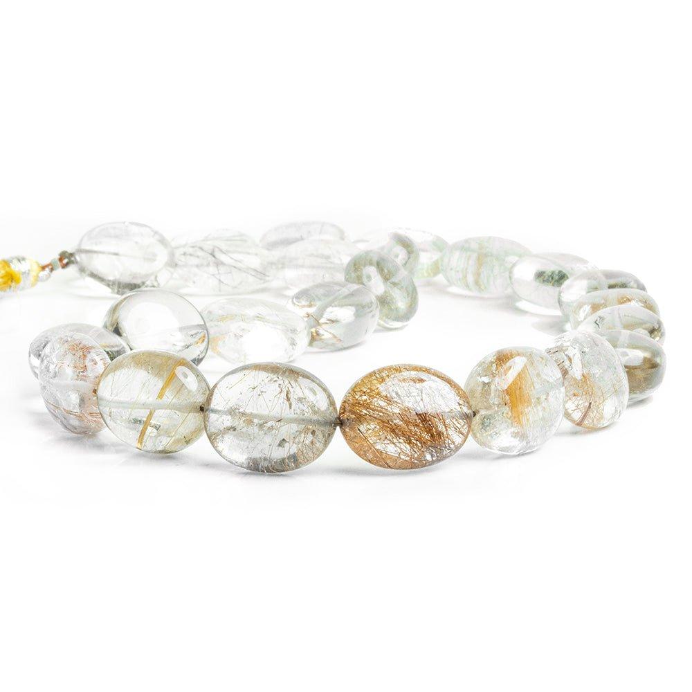 Rutilated Quartz Plain Oval Beads 16 inch 25 pieces - The Bead Traders