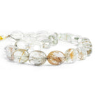 Rutilated Quartz Plain Oval Beads 16 inch 25 pieces - The Bead Traders