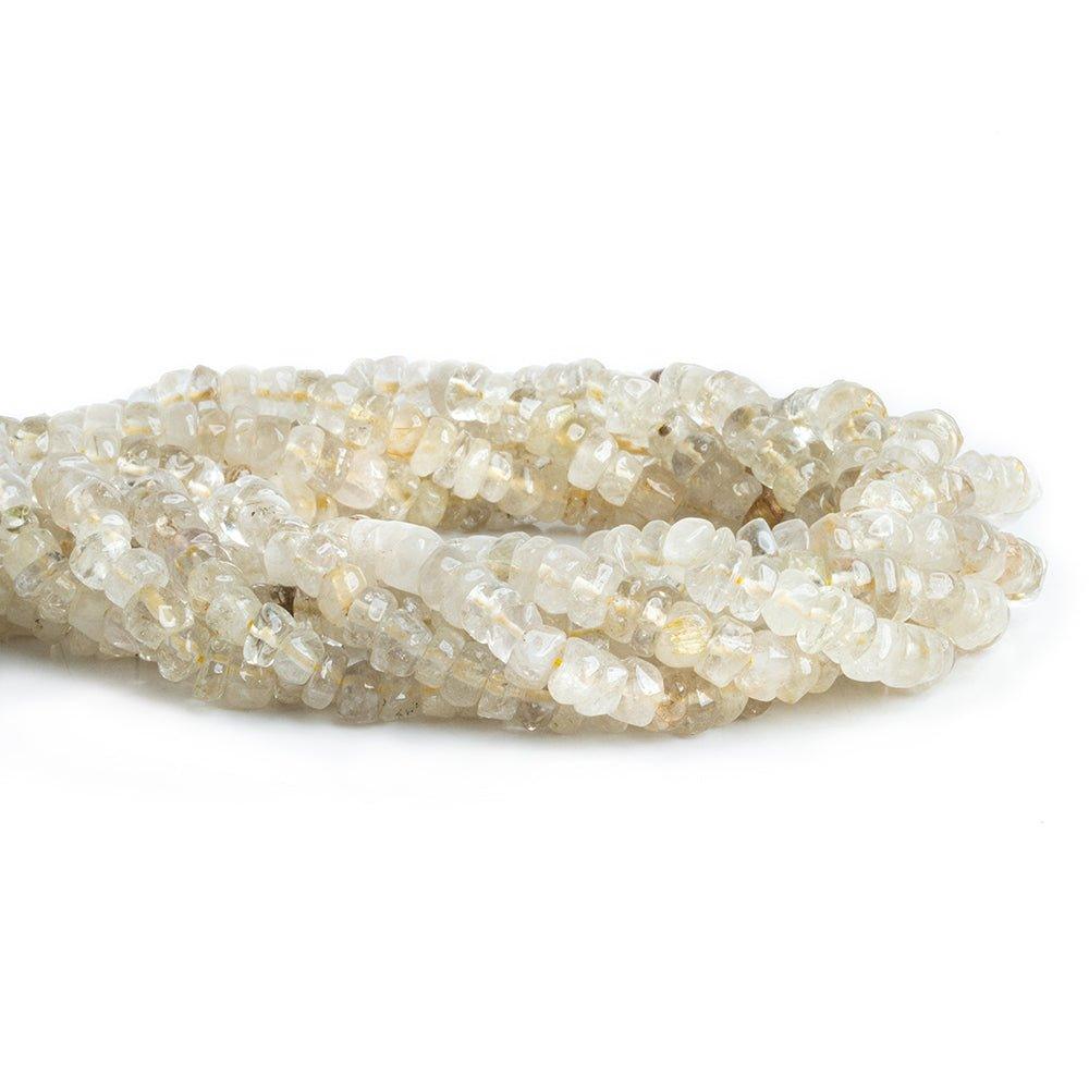 Rutilated Quartz Plain Rondelle Beads 14 inch 105 pieces - The Bead Traders