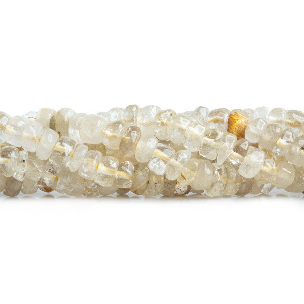 Rutilated Quartz Plain Rondelle Beads 14 inch 105 pieces - The Bead Traders