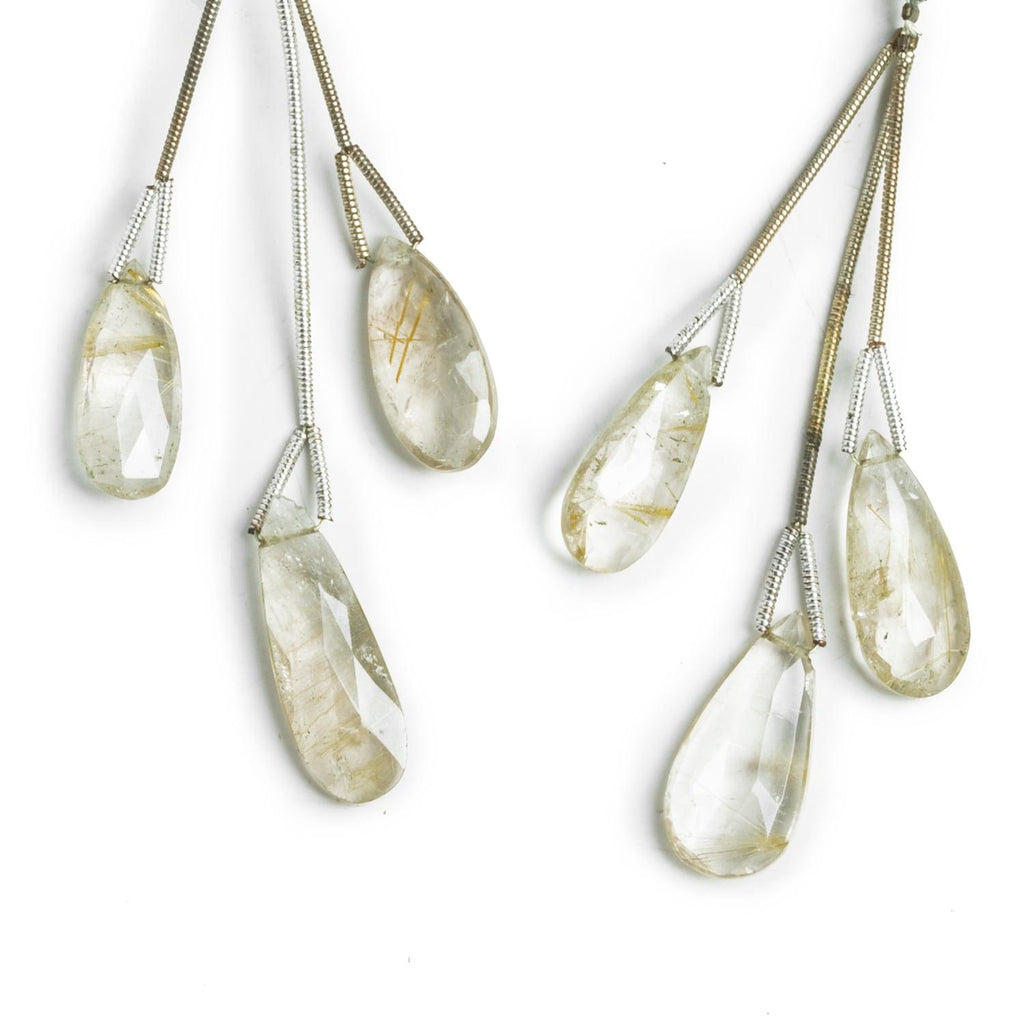 Rutilated Quartz Teardrop Focal Bead 3 Pieces - The Bead Traders