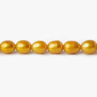Saffron Yellow Straight Drilled Oval Freshwater Pearl 15.5" length, 6x5mm average, 67 pcs - The Bead Traders