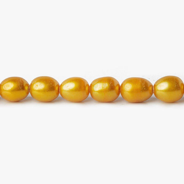 6x5mm Saffron Yellow Oval Pearls 15 inch 67 beads