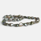 Sage Green Peacock Keshi Straight-Drilled Pearls 15 inch 35 pieces - The Bead Traders