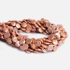 Salmon Freshwater Coin Pearls 15 inch 33 pieces - The Bead Traders