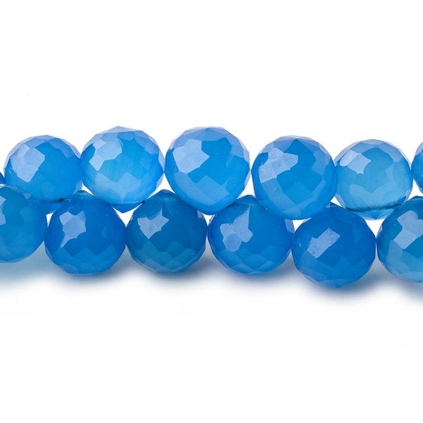 Santorini Blue Chalcedony faceted candy kiss beads 8 inch 50 pieces