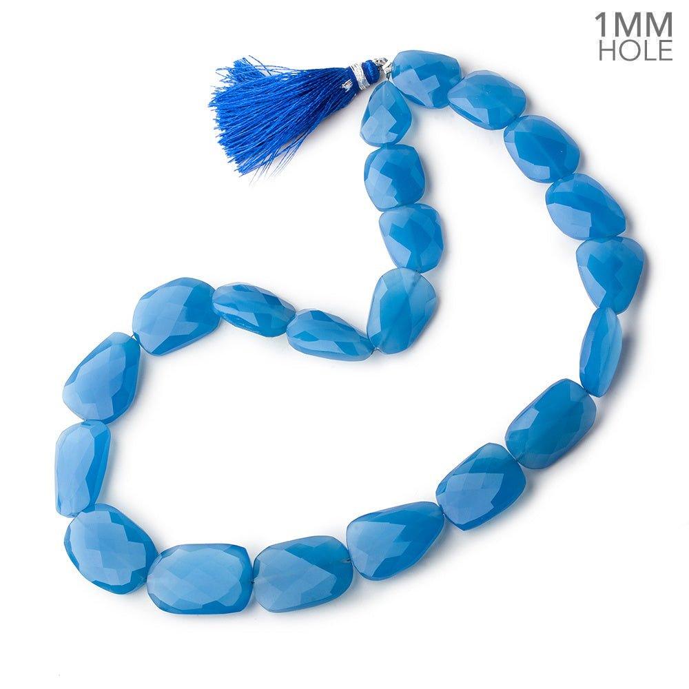 Santorini Blue Chalcedony faceted nuggets 15 inch 21 beads - The Bead Traders