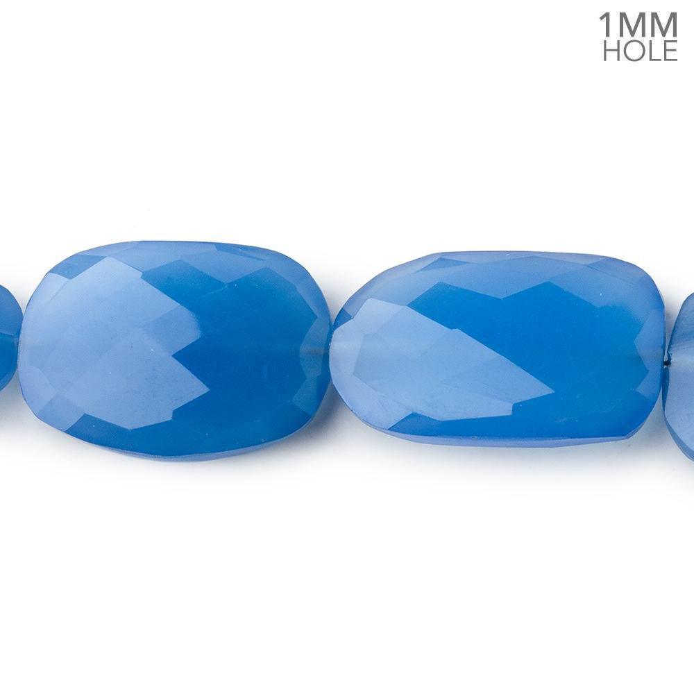 Santorini Blue Chalcedony faceted nuggets 15 inch 21 beads - The Bead Traders