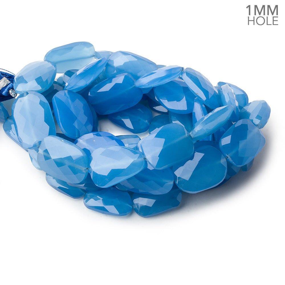 Santorini Blue Chalcedony faceted nuggets 15 inch 21 beads - The Bead Traders