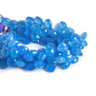 Santorini Blue Chalcedony Faceted Pillow Beads 8 inch 40 beads - The Bead Traders