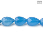 Santorini Blue Chalcedony Faceted Teardrop Beads 8 inch 17 pieces - The Bead Traders