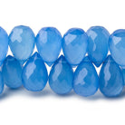 Santorini Blue Chalcedony Faceted Teardrop Beads 8 inch 50 pieces - The Bead Traders