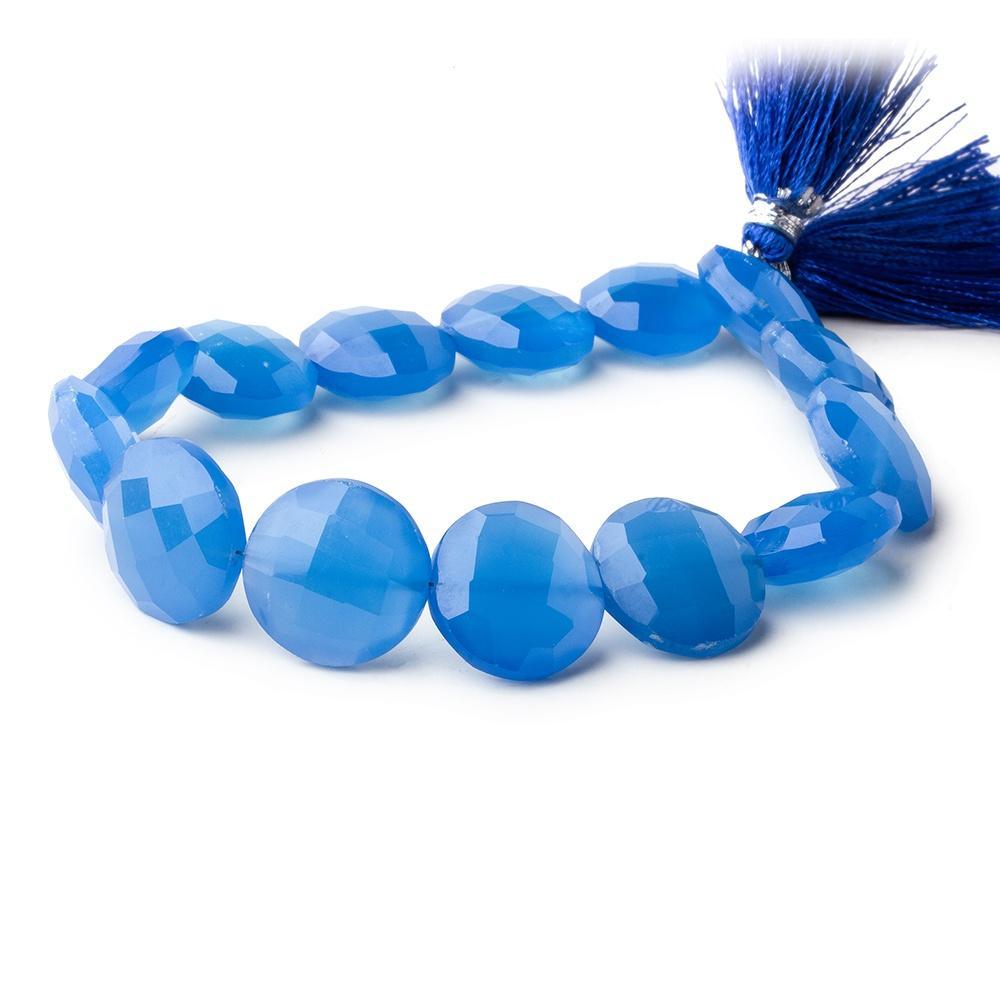 Santorini Chalcedony Faceted Coin Beads 8 inch 16 pieces - The Bead Traders