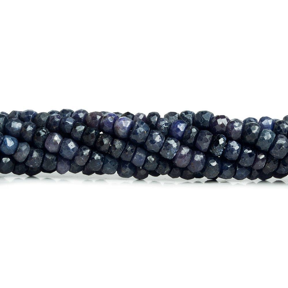 Sapphire Faceted Rondelle Beads 16 inch 110 pieces - The Bead Traders