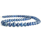 Sapphire Plain Round Beads 18 inch 75 pieces - The Bead Traders