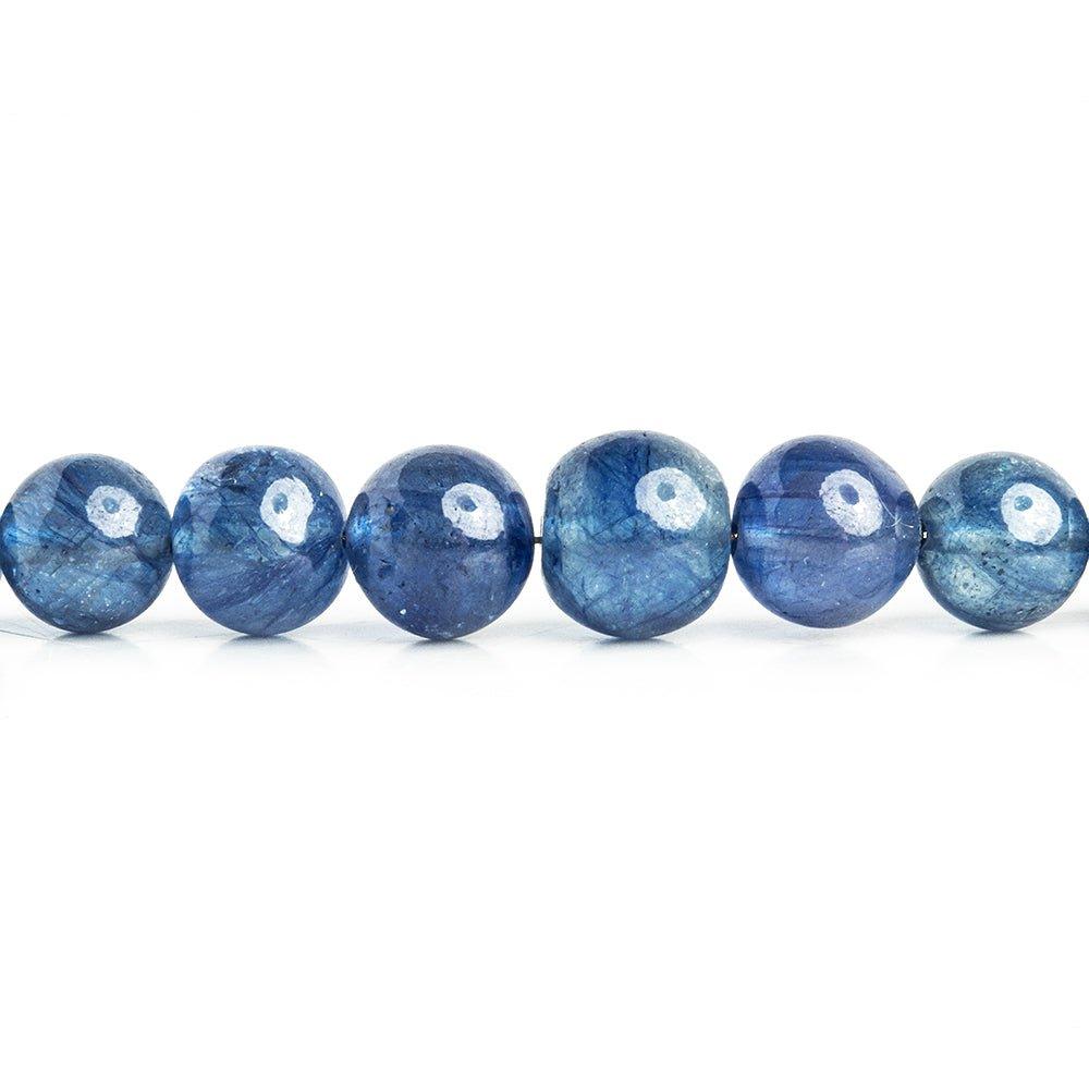 Sapphire Plain Round Beads 18 inch 75 pieces - The Bead Traders