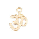 Satin Gold-tone OM Charm Finding, 17x14mm, 1 piece - The Bead Traders