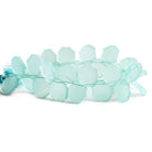 Sea Blue Chalcedony Top Drilled Free Shape Beads 7.5 inch 27 pieces - The Bead Traders