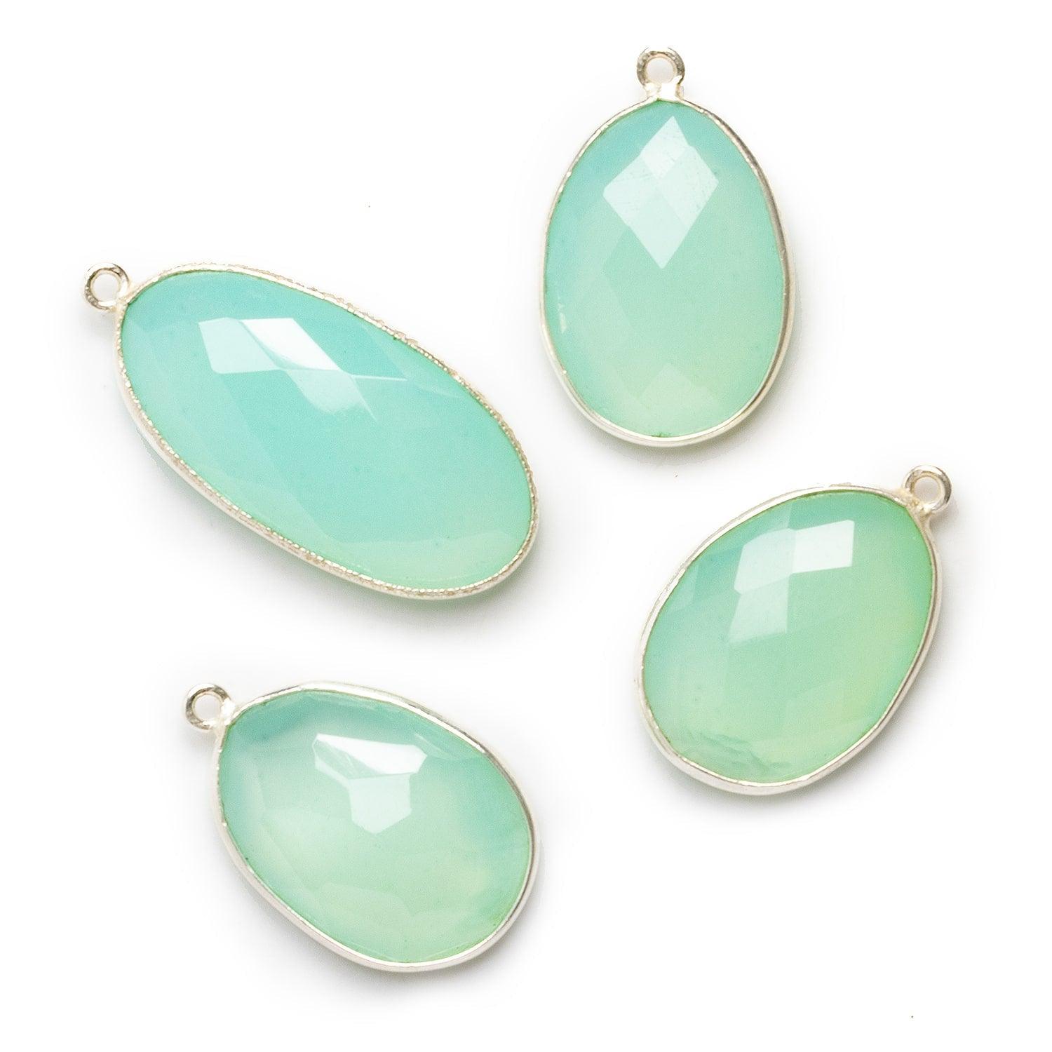 Seafoam Blue Chalcedony Bezels - Lot of 4 - The Bead Traders