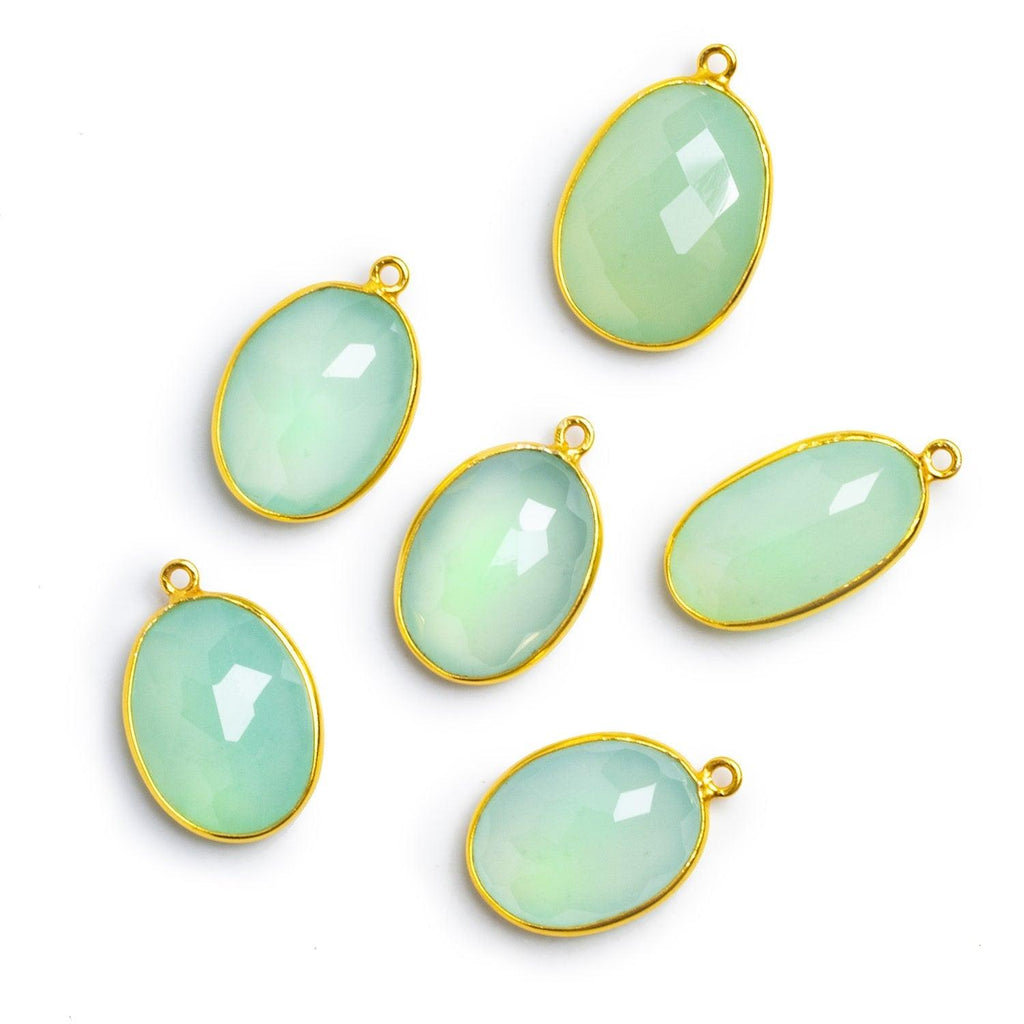 Seafoam Blue Chalcedony Bezels - Lot of 6 - The Bead Traders